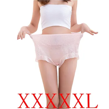 2018 Ženy Intimates Vysoký Pás Plus Veľkosť Bielizeň Sexy Nohavičky Pohodlné Bezšvové Nohavičky Spandex 5XL Ružová Farba Čierna