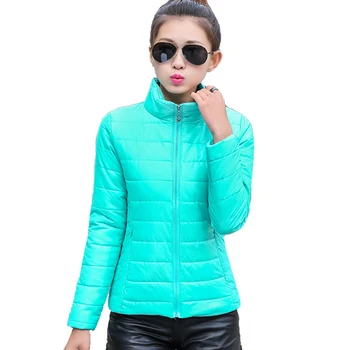 2018 ženy zimná bunda ultra ľahké candy farby jari kabát žena krátke vetrovka bavlna vrchné oblečenie jaqueta feminina