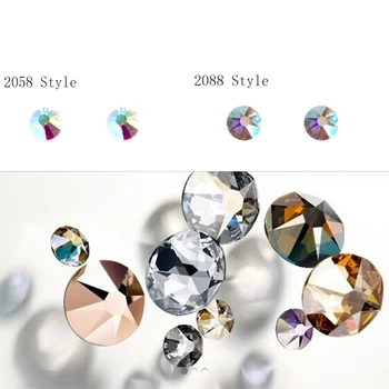 2088 Crystal AB (8big+8small) Hot Fix Kamienkami Lepidlo Kamienkami Flatback Crystal Nový Strih Tvárou Kameniva Pre Dekorácie Oblečenie