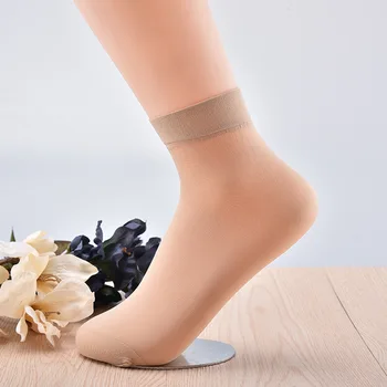 20pcs=10 párov/veľa lete ženy sexy ultratenké pružná, hodvábne ponožky ženskej nežnej krátke hodváb ponožky dámske čierne nylon tenké ponožky
