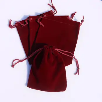 20pcs 10x12cm Dark Red Velvet Šnúrkou Puzdro Vianoce/Svadobný Darček Taška Šperky, Tašky Na Náramok, Náhrdelník Balenie