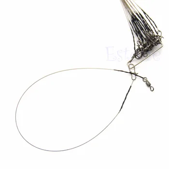 20pcs 15 cm Rybárske Stopových Láka Leader Oceľový Drôt Spinner + Vytlačené Konektor NÁS