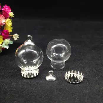 20pcs 20*12mm otvorené ústa sklenenej fľaštičke bublina sklenenou kupolou 12mm koruny zásobník DIY sklenené ampulky pohárov prívesok sklenené fľaše, ktorí chcú náhrdelník