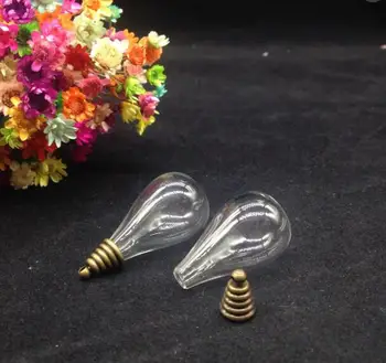 20pcs 30*18 mm drop sklo tvar žiarovky, ploché dno želanie ampulka prívesok svete bublina sklenenou kupolou kryt nádoby diy náhrdelník dodávky váza