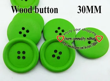 20PCS 30 MM zelená lakovanie drevené šitie odevov topánky, kabát príslušenstvo MCB-838