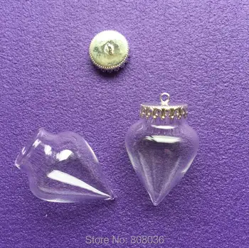 20pcs 38x25mm slza ručne vyrábané sklo svete orb jasné, ktorí chcú fľaša prívesok so striebornou/bornze zuby zásobník šperkov náhrdelník