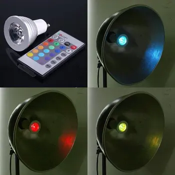 20pcs AC 90-240V GU10 3W RGB LED Spot Light Lampy Pozornosti 16 zmena farby s Diaľkovým ovládaním doprava Zadarmo