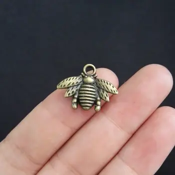 20Pcs Antické Bronzové Bee Kúzlo DIY Šperky Robiť
