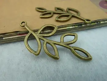 20Pcs Antické Bronzové Leaf Kúzlo DIY Šperky Robiť