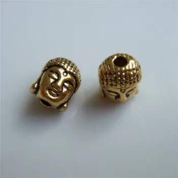 20pcs Antique Silver/Gold Budda Otvor Veľkosti 2 mm List Dištančné Korálky Nosenie okolo Kábel String Náramok, Náhrdelník Šperky urob si sám