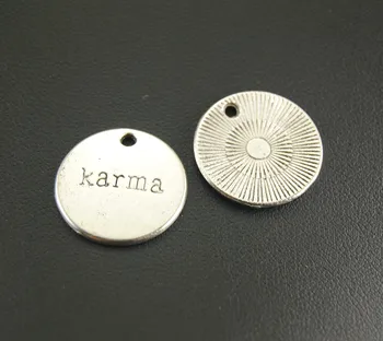 20pcs Antique Silver Karma Tag prívesok Charms Nosenie Šperkov Robiť 20 mm A710