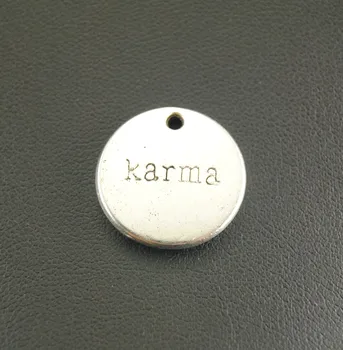 20pcs Antique Silver Karma Tag prívesok Charms Nosenie Šperkov Robiť 20 mm A710