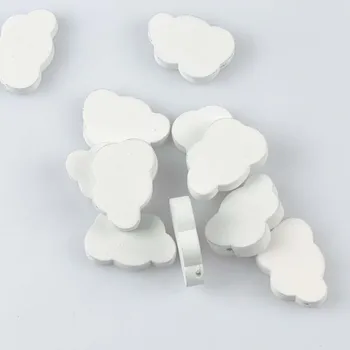 20pcs biely oblak Vzor Drevené Dištančné Korálky Pre Šperky, takže 30x20mm MT2022X