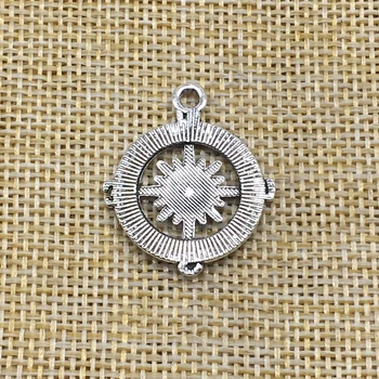 20Pcs Kompas Prívesok Charms Antique Silver Farba DIY Šperky Robiť Ručné Remeslá