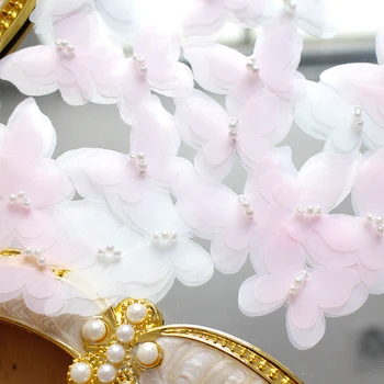 20PCS Ručné Šitie Kvet Pearl Powder Stereo Motýľ, Ručne vyrábané Šperky DIY Materiál Šaty, Dekorácie, Doplnky RS347