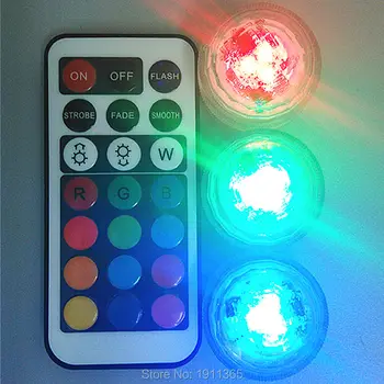 20pcs Svadobné LED Dekorácie Diaľkové Ovládanie Ponorného LED Čaj Mini Svetlo S akumulátorom Strany Tabuľka Vianočné Váza Hookah Shisha