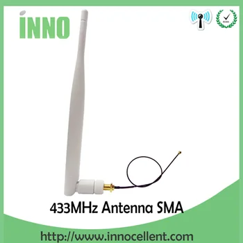 20pcs/veľa 433Mhz OMNI antény SMA samec Konektor + 21 cm PCI U. FL IPX na RP SMA Male Pigtail Kábel