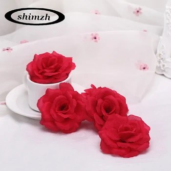 20Pcs / Veľa Rose Svadobné, Umelé Kvety, 8cm Priemer Hodváb Faux Darčeky Ruže Multi-farebné Ozdobné Falošné Kvety Kytice Ruže