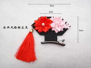 20pcs Čínskej TELEVÍZIE Perla Princezná sponky do vlasov dievčatá Mini Strapec Kvet, sponky do vlasov, Qing Dynastie Palác Vlasy príslušenstvo deti barrette
