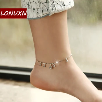 21 cm slávnej značky Bell Anklet Jemné Šperky Originálne 925 Sterling Silver Ponožky Ženy Módne Šperky Anklet ženské modely jednoduché