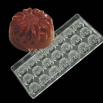 21 Poháre Slnečnice Chryzantéma Tortu Formy Candy Formy Skutočné Hard Vstrekovanie Polykarbonát PC Čokoláda Formy Zásobník
