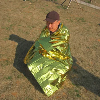 210*130 CM Outdoor Camping Cestovné Nepremokavé Vojenské Deka Prežitie Záchranu Izolácie Opony Deka Striebro