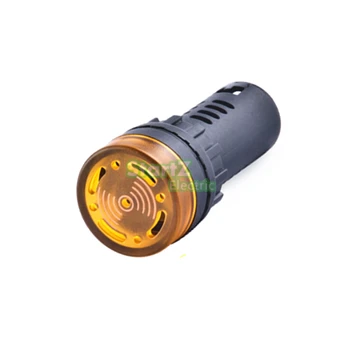 22 mm Bleskové Svetlo Červená zelená žltá LED Aktívne Bzučiak Pípnutie, Indikátor prepínača DC12V DC24V AC110V AC220V