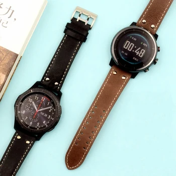 22 mm Dual pin Kovové pracky Originálne Kožené hodinky kapela popruhy pre Samsung Výstroj S3 Klasické Hranici huawei sledovať 2 Pro huami 1 2