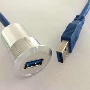 22 mm kovový konektor USB/USB zásuvky USB3.0 ŢENY A MUŢI s 60cm elektroinštalácie