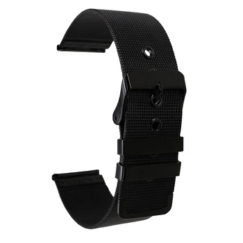 22 mm Milanese Nehrdzavejúcej Ocele Sledovať Pásmo pre Amazfit Huami Xiao Smart Watchband Kovový Remienok Zápästie Slučky Pásu Náramok Čierny