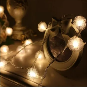220V/110V 5M 28 LED Chlpaté Gule RGB Edelweiss Snowflake String Svetlo farebné vonkajšie Vianočné Svadobné party Dekorácie Garland