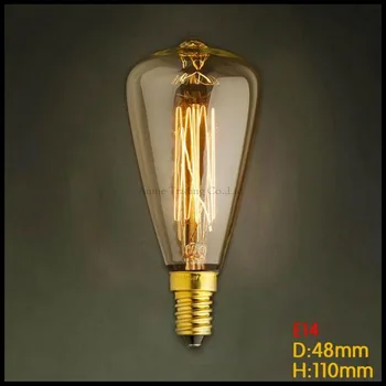 220V 40W E14 edison žiarovka ST48 vintage Edison žiarovky retro žiarovka žiarovka ampoule vintage dekoratívne žiarovka