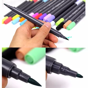 24 farby paint marker Perá Umelecké potreby na Kreslenie vo Vode Rozpustné Známky Pero Dvojité Jazdca Multicolour Značku Maľovanie Sady