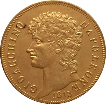 24 K zlatom 1813 talianske štáty 40 Lire - Joachim Murat mince kópiu doprava Zadarmo