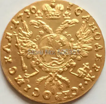 24K pozlátený 1730 ruskej zlaté mince, kopírovanie