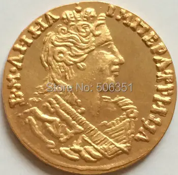 24K pozlátený 1730 ruskej zlaté mince, kopírovanie