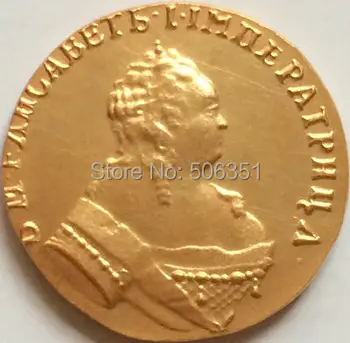 24K pozlátený 1752 ruskej zlaté mince, kopírovanie