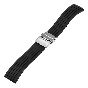 24mm Silikónové Watchband Bezpečnostné Pracky Popruhu pre Suunto Core Smart Hodinky Kapela Zápästie Pás Gumy Náramok Čierny + Adaptér + Nástroj