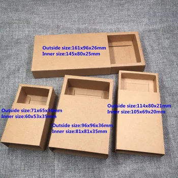 24pcs Kraft Papier Zásuvkové Boxy DIY Prázdne Darčekové krabice na Darček\Ručne vyrábané Mydlo\Remesiel\Šperky\Macarons\Candy Krabice 4 Veľkosť