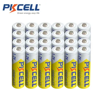24Pcs PKCELL AA Batérie 1.2 V, NIMH 2A 1300mAh Ni-MH AA Nabíjateľné Batérie Batérie Bateria Baterias pre baterku