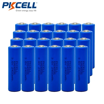 24pcs/veľa PKCELL 3.6 V LiSOCl2 Batérie ER14505 LS14500 AA 3.6 Volt 2400mAh Lítiové Batérie