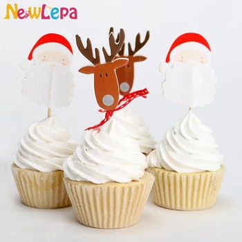 24pcs Vianoce, Santa Claus Stromy Elk Cupcake Vňaťou Vyberá Twilight Sparkle Poníkov, Svadobné Dekorácie, Party Láskavosti