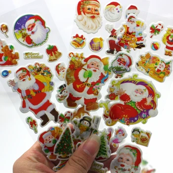 24Sheets/set Malý Vianočný dar Santa Claus tvar Bubliny nálepky pohľadu bublina poslať Deti ako Vianočný darček