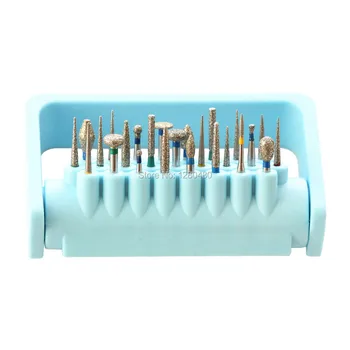 25 Otvory Zubné Endodontic FG1.6 mm Bur Držiteľov Autoclavable Šedá Diamond Burs Blok,135 Stupeň Sterilizované Súbory Zubár Endo