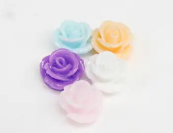 250pcs Vŕtané Živice Ruže Kvet Korálky S Otvorom mix farieb, alebo si vybrať 13mm