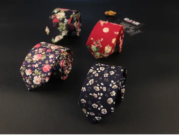 25color nový kórejský módny návrhár vysoko kvalitné pánske krku kravatu štíhly, úzky 6typ tlač kvet kvetinový bavlna väzby pre mužov 10pcs