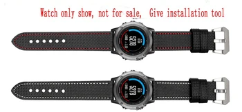 26 mm hot predaj uhlíkových vlákien kože hodinky kapela black sledovať módne doplnky garmin Fenix 3 popruh na hodiny