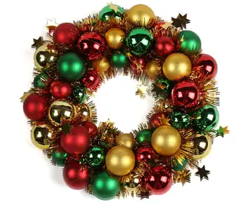28 cm Vianočný Veniec Veniec s Multicolor Ball Hviezda Na Vianočný Večierok Strom Venun Visí Hotel Dekorácie