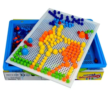 296 Ks/Set Box-balené Zrna Húb Nechtov Korálky Intelligent 3D Puzzle Hry Jigsaw Stravovanie pre Deti detské Vzdelávacie Hračky