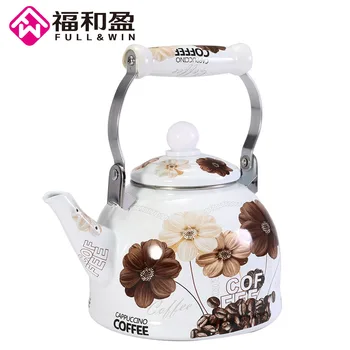 2L Čínskej Tradičnej Smalt Kanvica Vintage Voľné Listový Čaj Coffee Pot Kanvica Smalt Potiahnuté Oceľový Vintage Štýl, Teapot